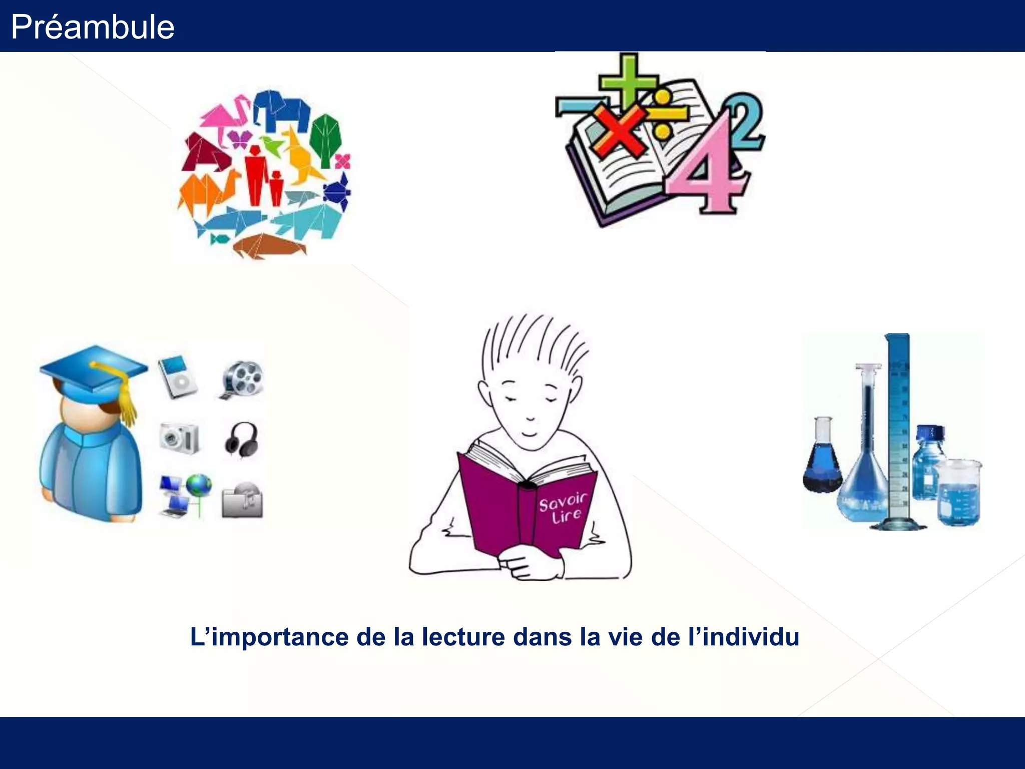 Préambule
L’importance de la lecture dans la vie de l’individu
 