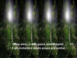 Meu amor, a vida passa num instante E um instante é muito pouco pra sonhar 