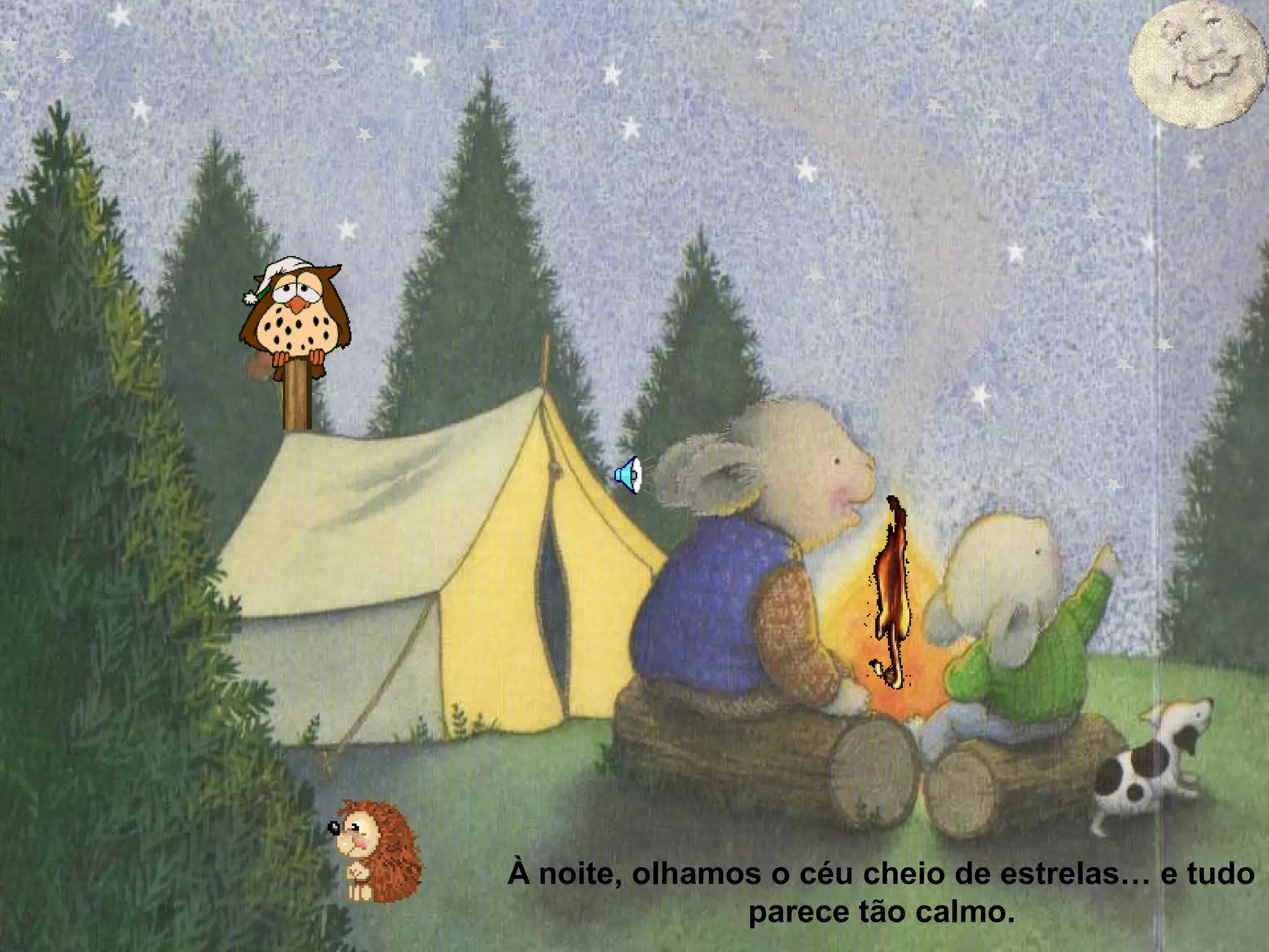 À noite, olhamos o céu cheio de estrelas… e tudo
parece tão calmo.
 