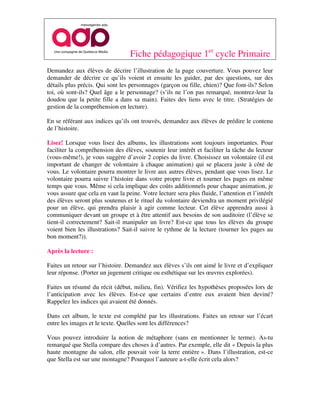 Quand stella était toute petite. Fiche pédagogique 1er cycle du ...