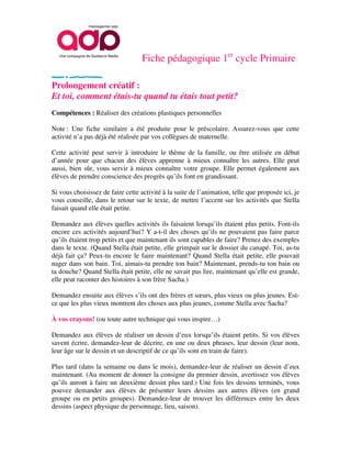 Quand stella était toute petite. Fiche pédagogique 1er cycle du ...