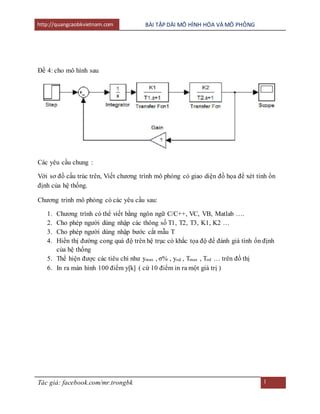MO HINH HOA VA MO PHNG VI Matlab Simul  1 MÔ HÌNH HÓA VÀ MÔ PHӒNG VӞI  MATLABSIMULINK Mô hình hóa  Studocu
