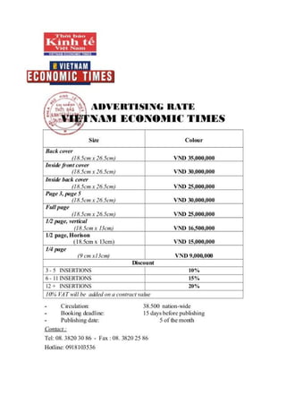 Quang cao tap chi vietnam economic times
