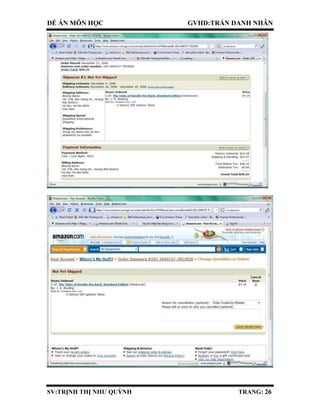 ĐỀ ÁN MÔN HỌC GVHD:TRẦN DANH NHÂN
SV:TRỊNH THỊ NHƯ QUỲNH TRANG: 26
 
