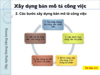 Xây dựng bản mô tả công việc 2. Các bước xây dựng bản mô tả công việc Tài liệu 2,3 