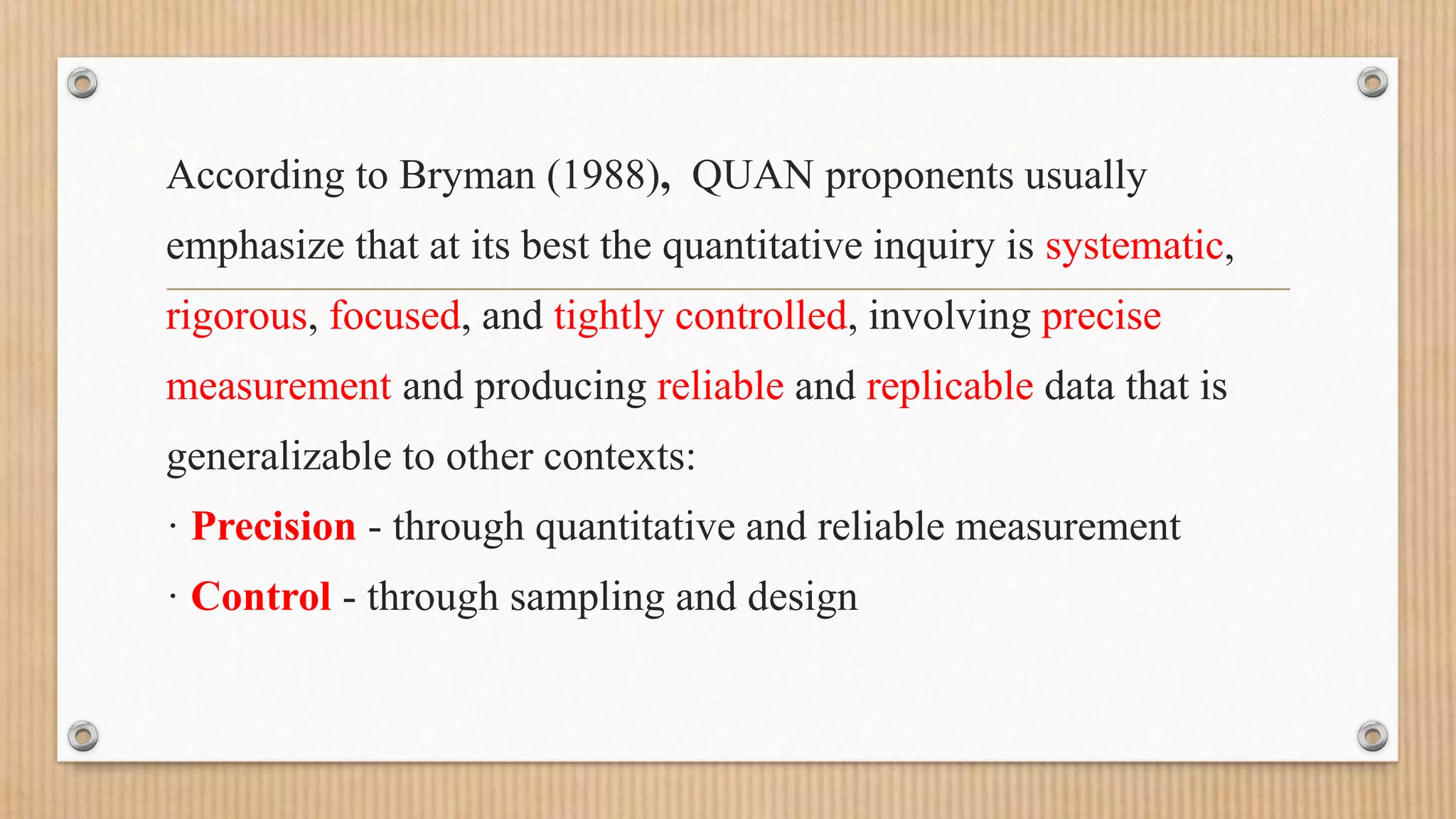 Quantitative paradigm in research | PPTX