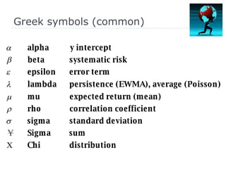 Greek symbols (common) 