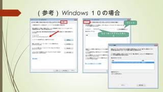 （参考） Windows １０の場合
ＱＳ１のＩＰアドレスを入
力
クリック
 