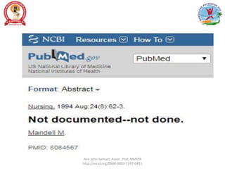 Asir John Samuel, Assoc. Prof, MMIPR
http://orcid.org/0000-0003-1747-0415
 