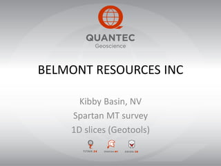 BELMONT RESOURCES INC
Kibby Basin, NV
Spartan MT survey
1D slices (Geotools)
 