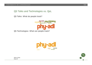 uden
g
t-
forøg
tre-
den
g,
k
vn” og
”:
jen,
” >
g dato”
o og
vn” i
QS Talks and Technologies vs. QoL
QS Talks: What do pe...