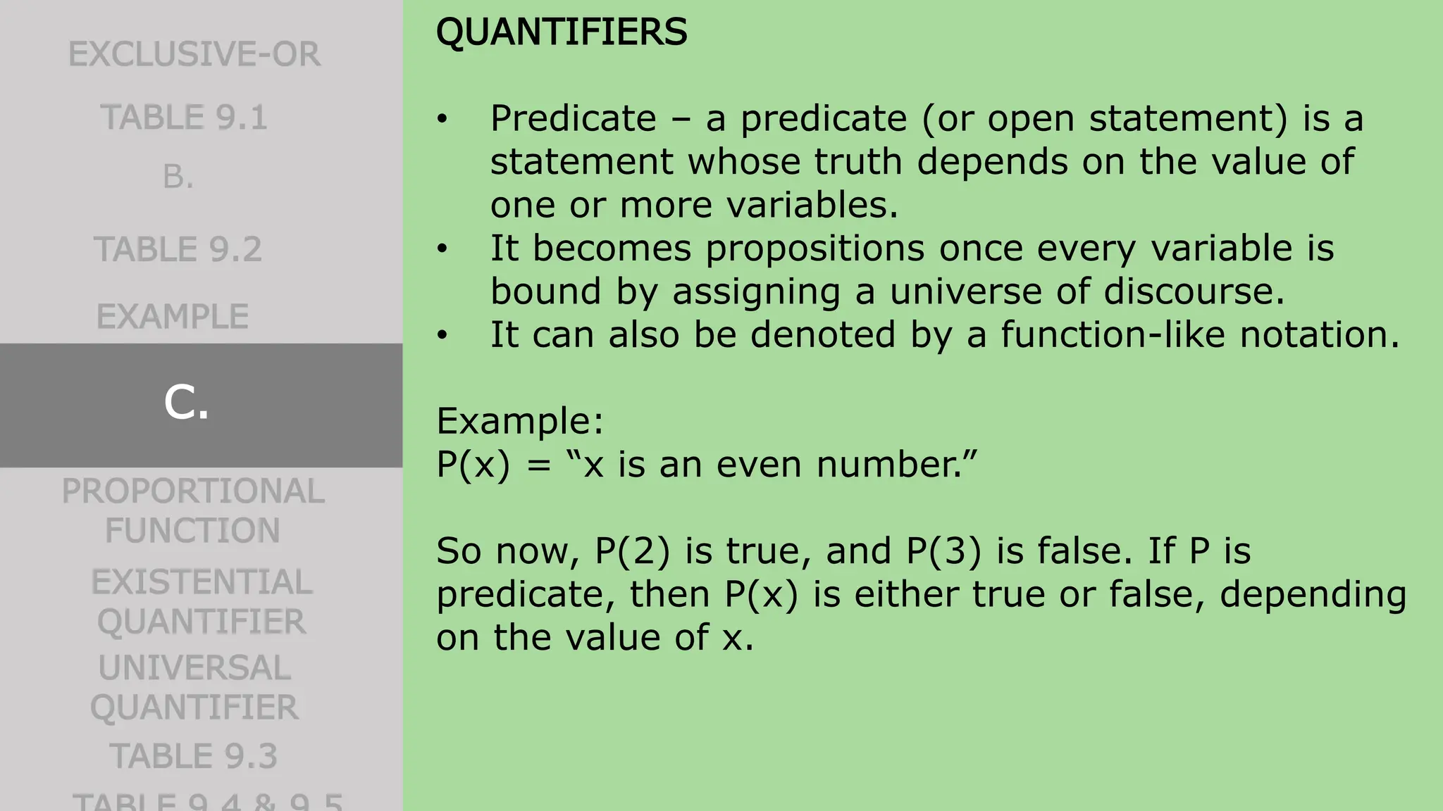 Mathematics in the Modern World - Quantifiers | PPTX | Science