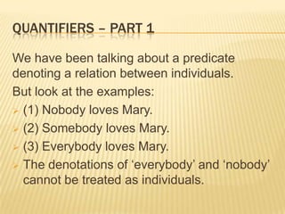 Quantifiers (part 1) | PPT