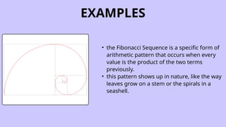 Fibonacci Sequence Using Growing Pattern mathmw introduction to numbers and patterns and stuff | PPTX