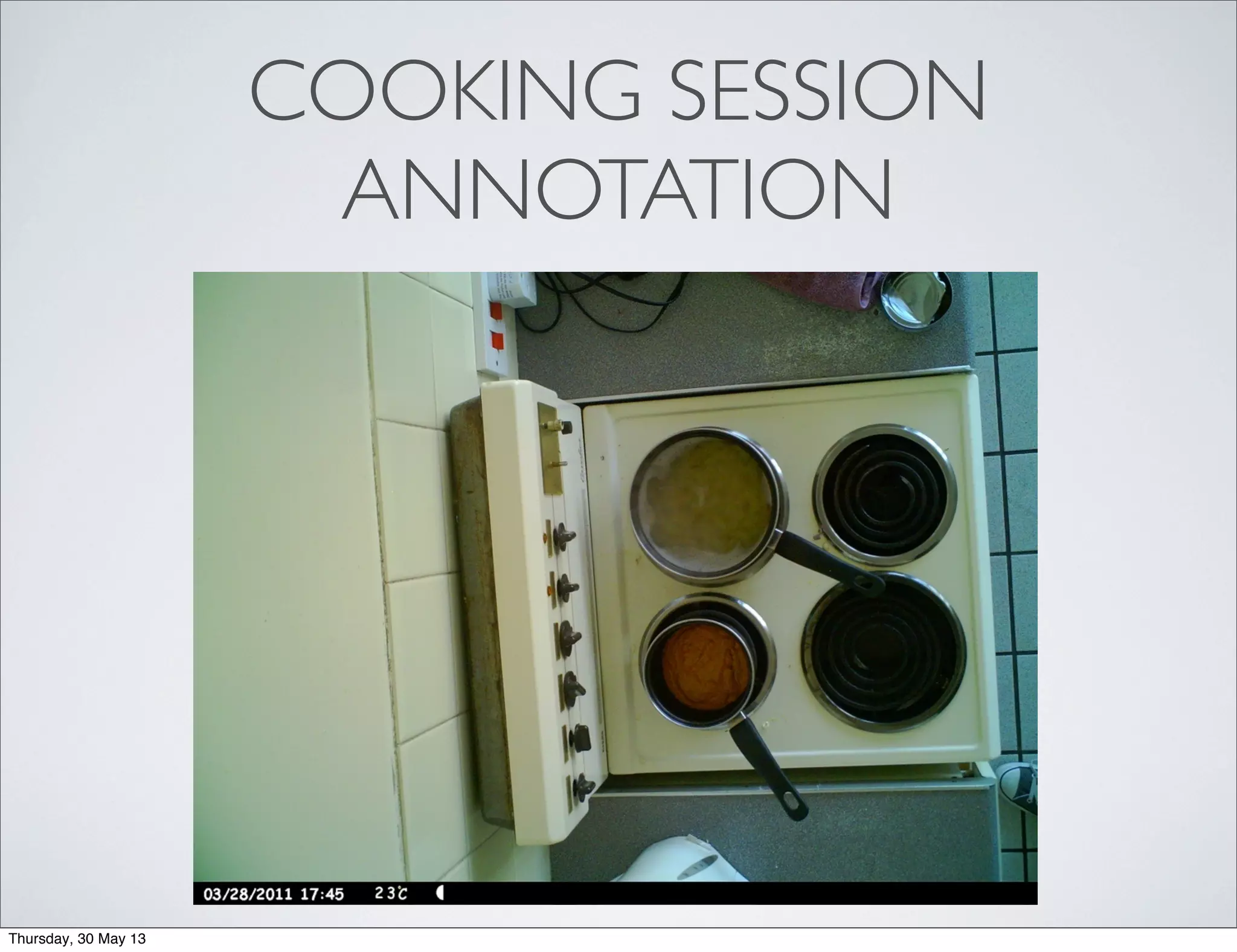 COOKING SESSION
ANNOTATION
Thursday, 30 May 13
 