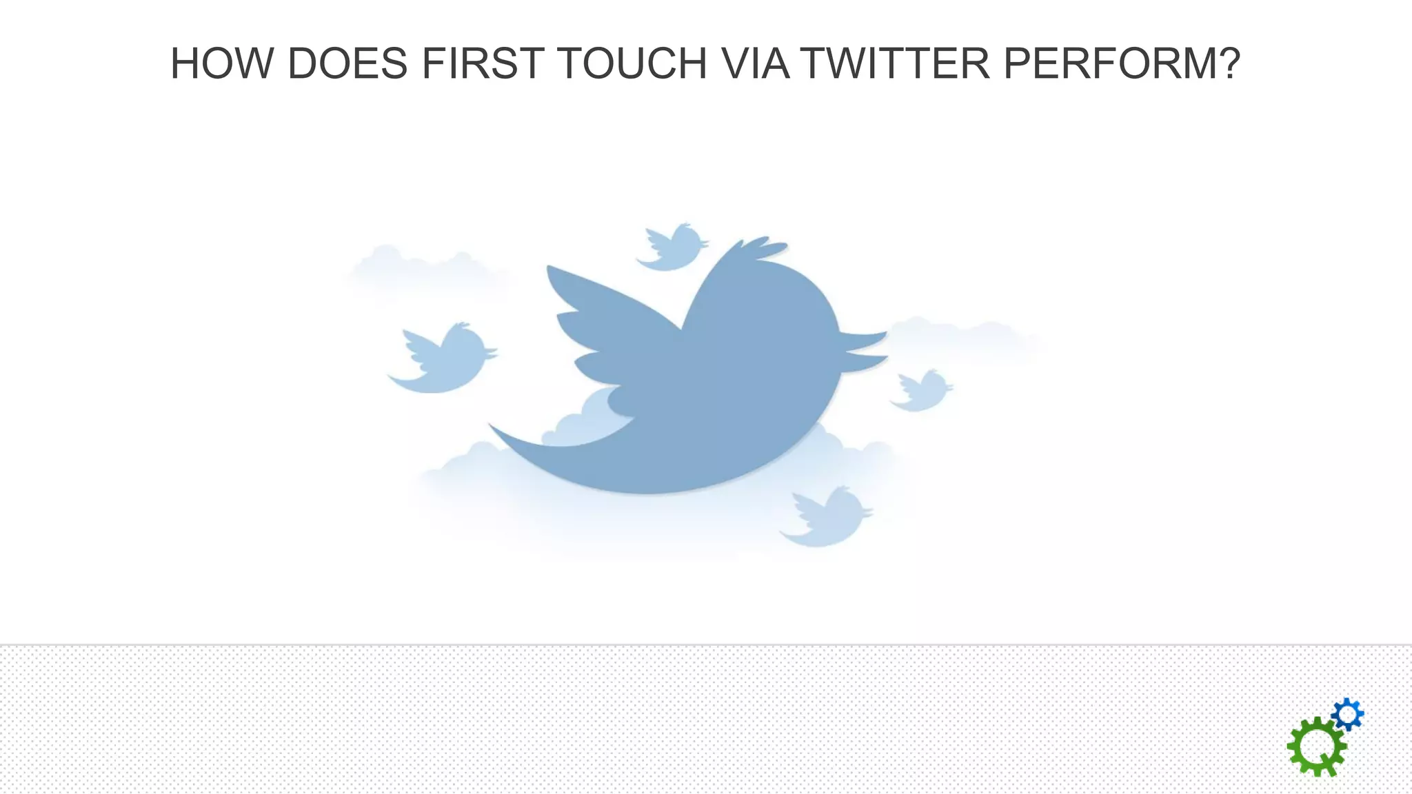 HOW DOES FIRST TOUCH VIA TWITTER PERFORM?
 