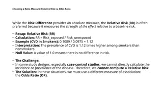 Relative Risk Null Value Quantifying the Extent of Disease Biostatistics | PPTX