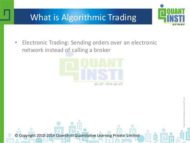 Quantinsti’s webinar on algorithmic trading