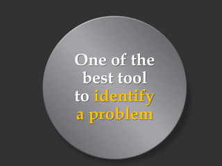 One of the
best tool
to identify
a problem