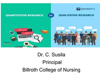 `
Dr. C. Susila
Principal
Billroth College of Nursing
 