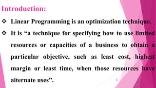 Quantitative analysis for business decision (QABD)- Linear programming ...
