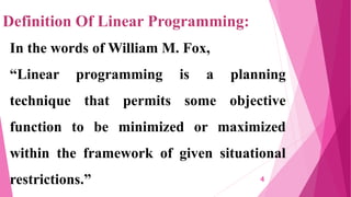 Quantitative analysis for business decision (QABD)- Linear programming ...