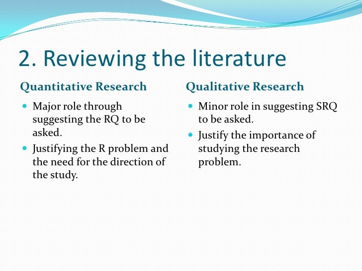 literature in quantitative research