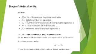 Simpson's Index (λ or D):