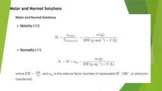 Molar and Normal Solutions