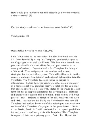 Quantitative Critique Rubric- 5.25.2020Student Name .docx