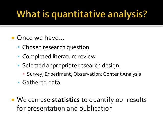 quantitative data analysis