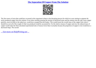 Quantitative Determination Of Sulphate By Gravimetric... | PPT