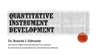 Dr. Bosede I. Edwards
Adj. Lecturer, Raffles University, Iskandar Puteri, Malaysia
Snr. Consultant (Learning & Research), Arrows Education, Malaysia
 