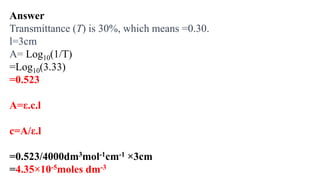 Transmittance Method Quantitative method of analysis and instrumentation.pptx