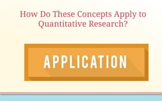 How Do These Concepts Apply to
Quantitative Research?
 