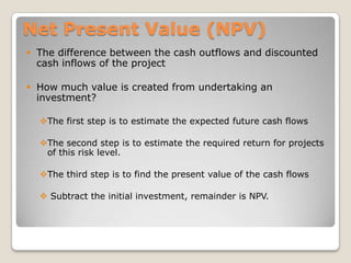 50123i%CF0CF1CF3CF2Time lines show timing of cash flows Discounting RateCash FlowsTick marks at ends of periods.Time 0 is today; Time 1 is the end of Period 1; or the beginning of Period 2.Present Value of Future Cash FlowsFV1FV2FV3PV = FV1/(1+i)PV = FV2/(1+i)21230PV = FV3/(1+i)3Today’s value of Re.1 is more than tomorrows value of Re.1
