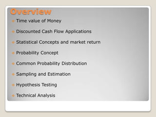OverviewTime value of Money