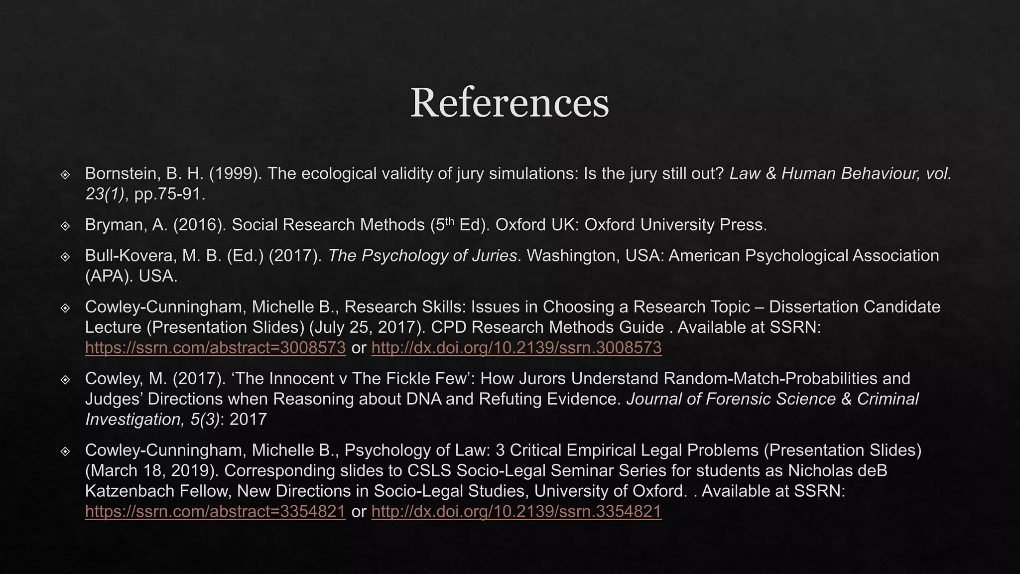 Quantitative Methods in Socio-Legal Studies: A Methodology Clinic Workbook - CSLS, University of Oxford