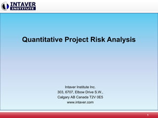 Quantitative Project Risk Analysis | PPT
