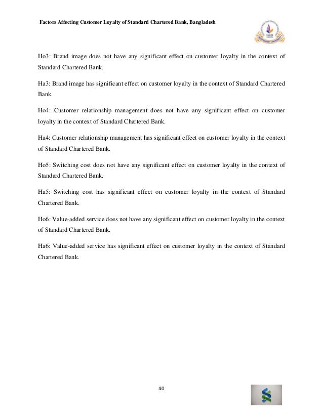 Quantitative Research On Customer Loyalty Of Standard Chartered Bank