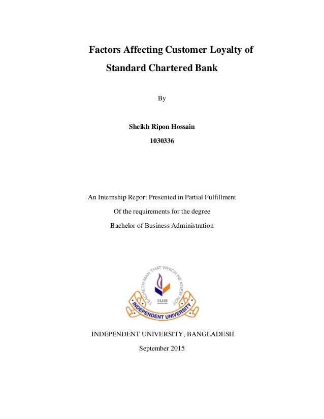 Quantitative Research On Customers Loyalty Of Standard Chartered Bank