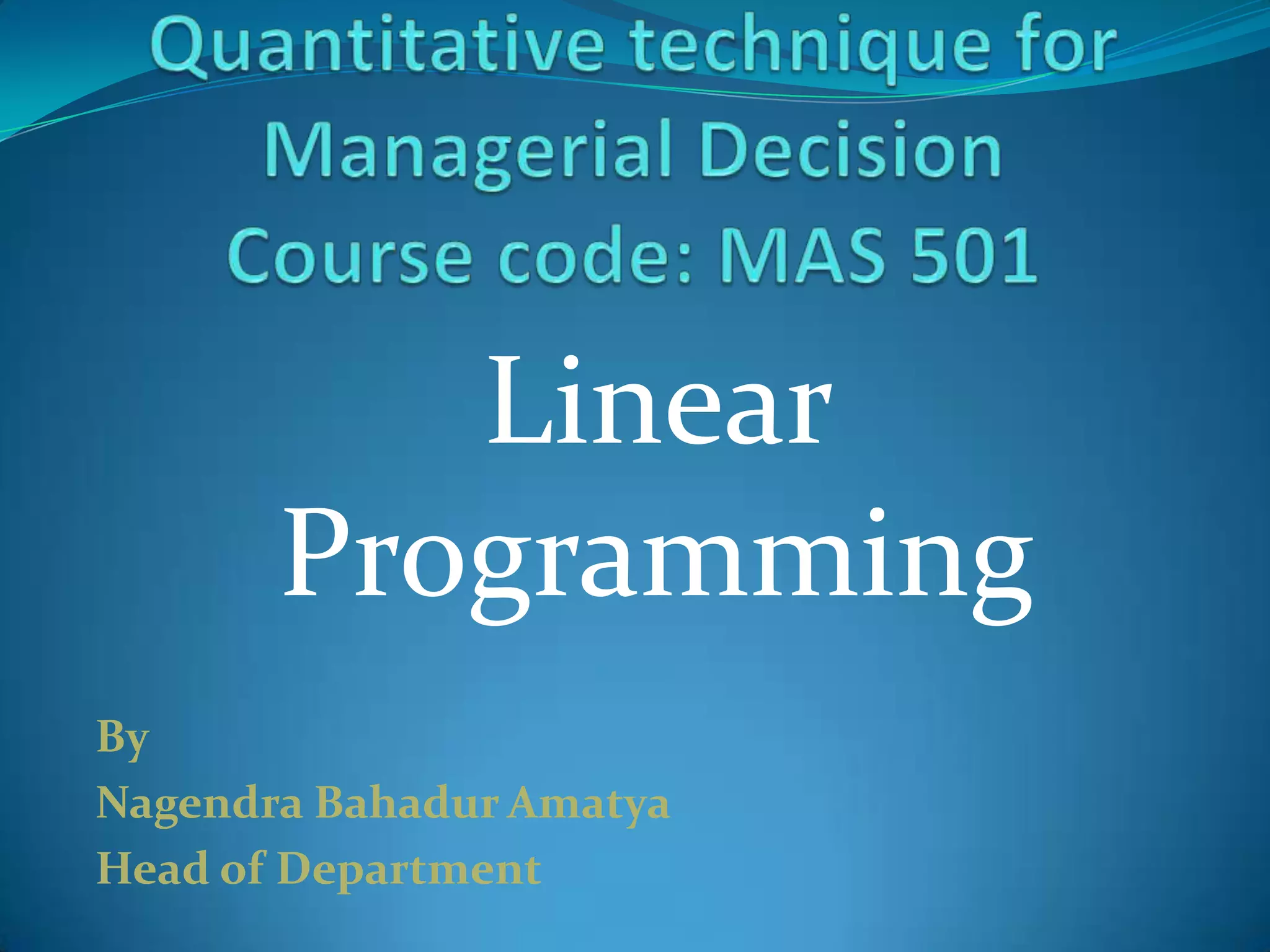 Linear Programming | PPT