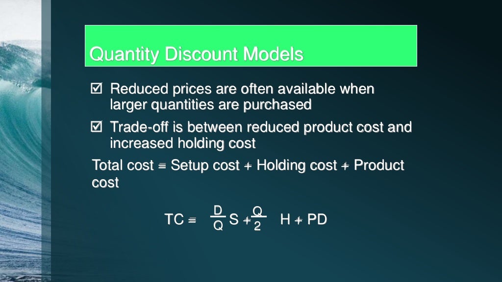Quantity discount