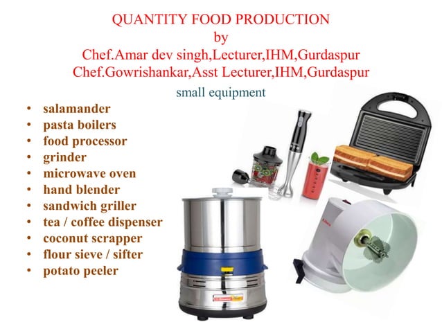 quantity food production.ppt | Cooking | Food & Drink