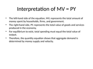 Mv Formula Math Financial Understanding the Quantity Theory of Money and Aggregate Demand in ...