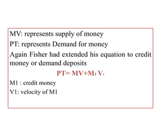 Mv Formula Math Financial Quantity theory of money | PPTX
