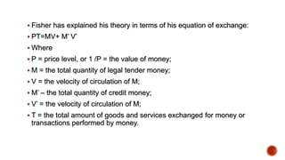 Mv Formula Math Financial quantity theory of money is theory of money for banker, researchers and ...