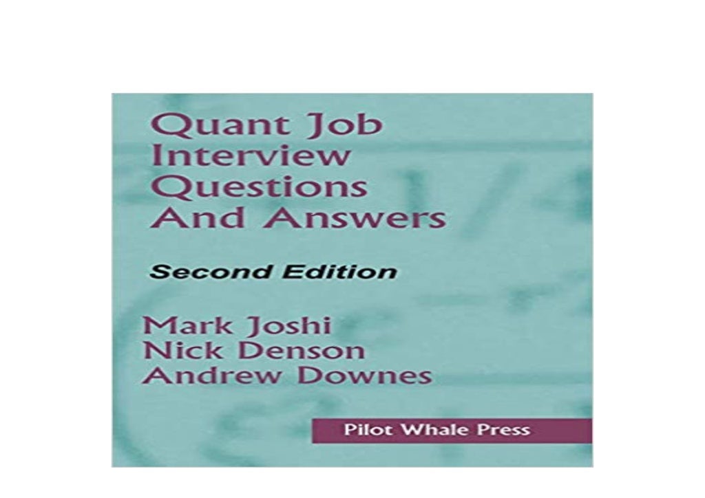 epub_ Quant Job Interview Questions and Answers Second Edition 2nd