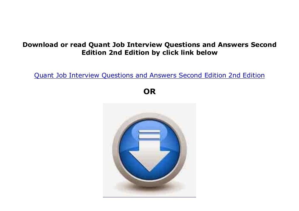 epub_ Quant Job Interview Questions and Answers Second Edition 2nd