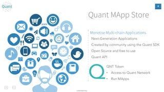 8
Monetise Multi-chain Applications
Next-Generation Applications
Created by community using the Quant SDK
Open Source and ...